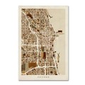 Trademark Fine Art Michael Tompsett 'Chicago City Street Map' Canvas Art, 16x24 MT0670-C1624GG